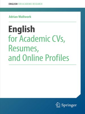 cover image of English for Academic CVs, Resumes, and Online Profiles